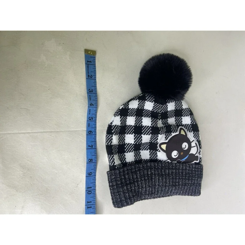 Sanrio Chococat Fleece Lined Knit Pom Cuffed Beanie Hat Cap Girls OSFM